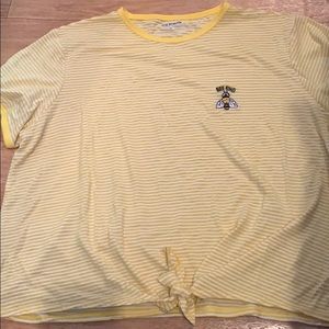 Striped yellow and white short sleeve bee shirt